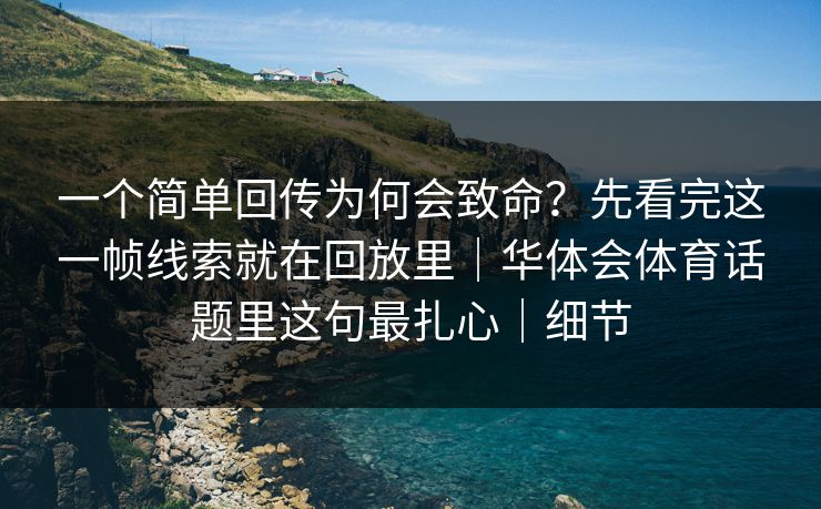 一个简单回传为何会致命？先看完这一帧线索就在回放里｜华体会体育话题里这句最扎心｜细节